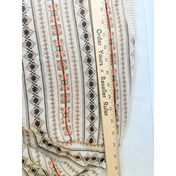 Chaps Ralph Lauren Brown Geometric Cotton Knitted Sweater Size XL - read - Picture 10 of 11